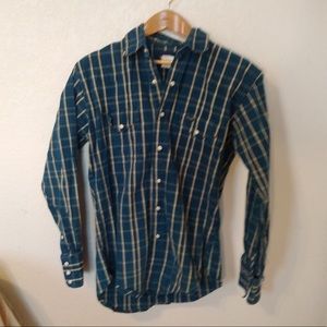 Blue Plaid Wrangler Pearl Snap